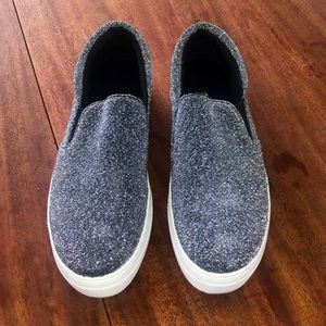 Glittery Silver Fashion Sneakers